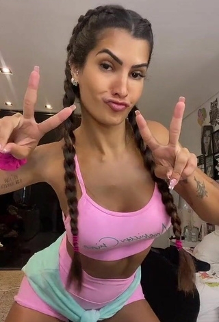 Titillating Marina Ferrari in Pink Sport Bra