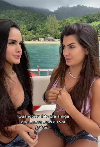 2. Hottest Marina Ferrari Shows Cleavage on a Boat