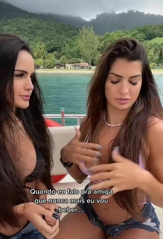 3. Hottest Marina Ferrari Shows Cleavage on a Boat