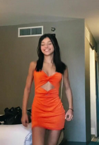 Luscious Rachel Brockman in Orange Dress