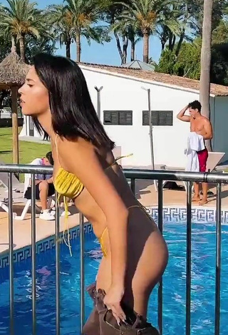 2. Sexy Victoria Caro in Yellow Mini Bikini and Bouncing Boobs