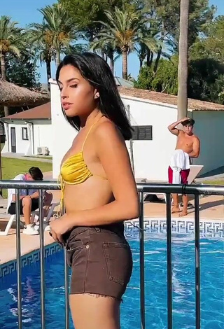 4. Sexy Victoria Caro in Yellow Mini Bikini and Bouncing Boobs