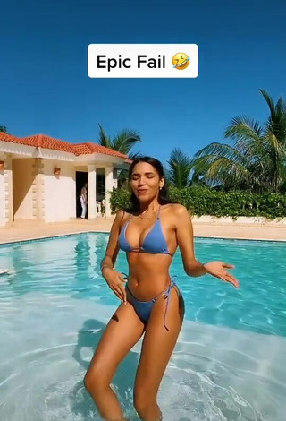 Sexy Yarissa RT in Blue Bikini at the Pool