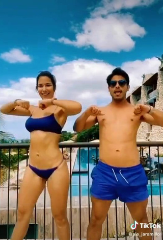 5. Sexy Alejandra Jaramillo Shows Cleavage in Blue Bikini