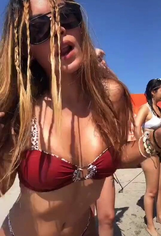 Sultry Aleja Villeta in Bikini at the Beach and Bouncing Boobs