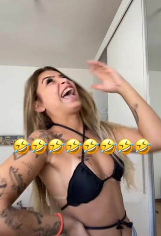 3. Titillating Bárbara in Black Bikini Top