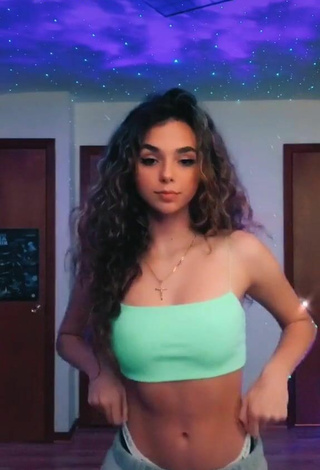 Amazing Chrissy Corsaro in Hot Light Green Crop Top