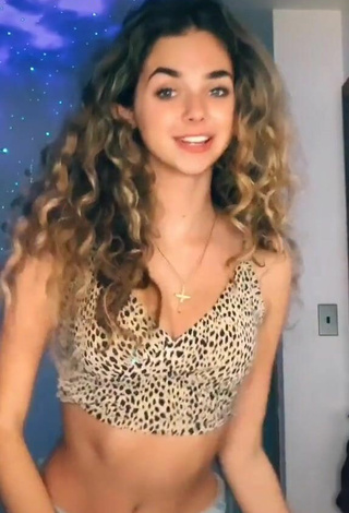 2. Luscious Chrissy Corsaro Shows Cleavage in Leopard Crop Top and Bouncing Breasts