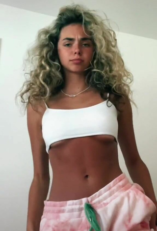 2. Sexy Chrissy Corsaro in White Crop Top (Underboob)