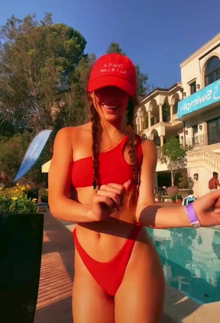 3. Sexy Cortney Gibson in Red Bikini at the Pool