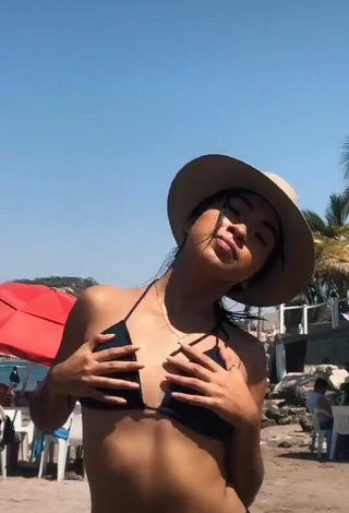 2. Luscious Dayana in Black Bikini at the Beach