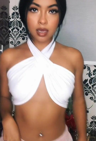 Sultry Dayana in White Crop Top