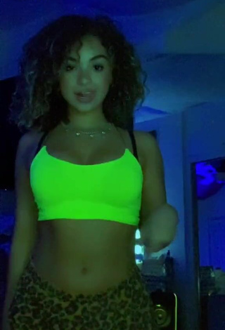 3. Magnificent Devenity Perkins in Lime Green Crop Top