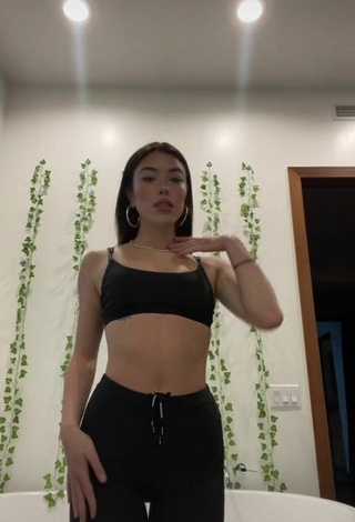 2. Sexy Cynthia Parker in Black Crop Top