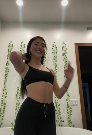 4. Sexy Cynthia Parker in Black Crop Top