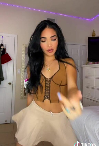 5. Sultry Eixchel Berroteran in Brown Crop Top