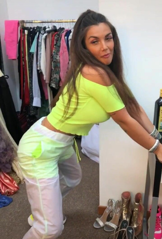 3. Sultry Elettra Lamborghini in Lime Green Crop Top