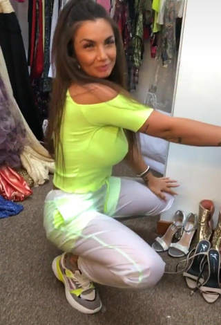 6. Sultry Elettra Lamborghini in Lime Green Crop Top