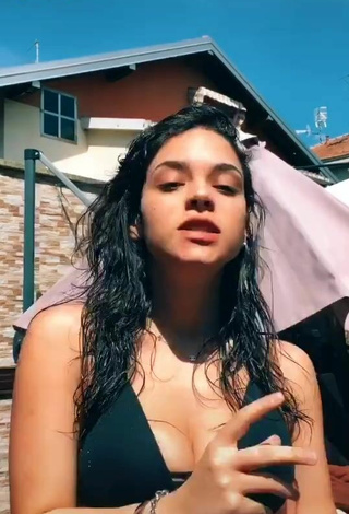 2. Sultry Giulia Paglianiti Shows Cleavage in Black Bikini Top and Bouncing Boobs