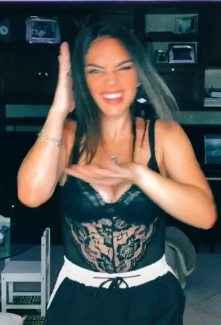 3. Sultry Giulia Paglianiti Shows Cleavage in Black Top and Bouncing Tits