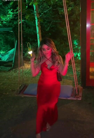 4. Sultry Gizemjelii in Red Dress