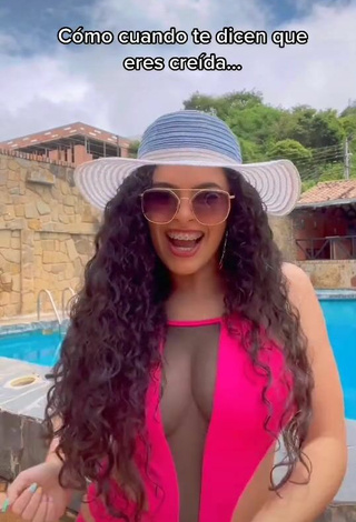 2. Sultry Gleidy Rojas Shows Cleavage in Firefly Rose Swimsuit at the Pool