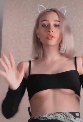 6. Sultry grankova in Black Crop Top (Underboob)