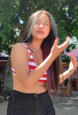 2. Sexy Vanessa Domingo in Striped Crop Top