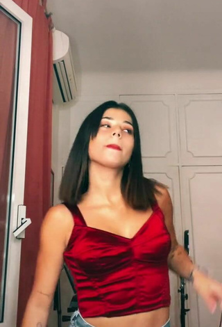 3. Luscious Jasmin Zangarelli in Red Crop Top