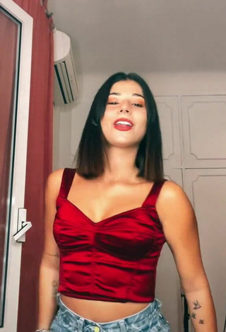 6. Luscious Jasmin Zangarelli in Red Crop Top