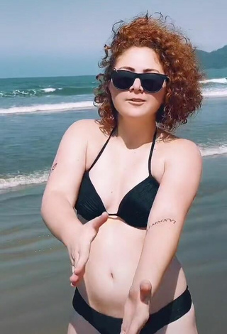 2. Sultry Jessyrobot in Black Bikini at the Beach