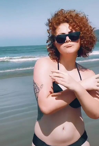 6. Sultry Jessyrobot in Black Bikini at the Beach