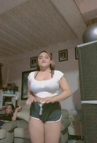 2. Cute Joanne Duldulao in White Crop Top and Bouncing Tits