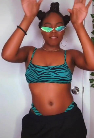 2. Sultry Jordan Nata'e Shows Cleavage in Zebra Bikini Top