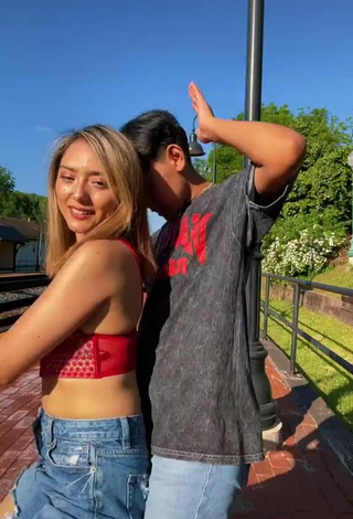 6. Beautiful Joshy y naho in Sexy Red Crop Top