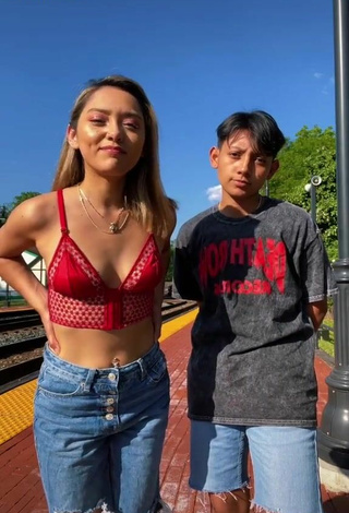 Sultry Joshy y naho in Red Crop Top