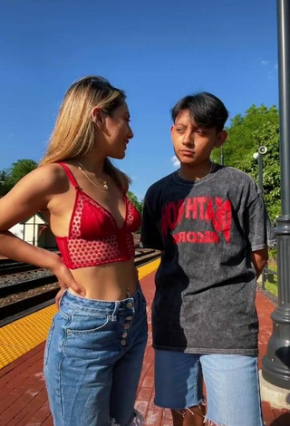 2. Sultry Joshy y naho in Red Crop Top