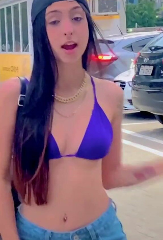 3. Julia Guerra Looks Sexy in Violet Bikini Top