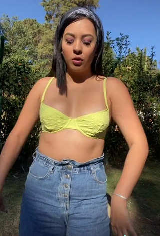 3. Sultry Karen Bustillos in Lime Green Bra