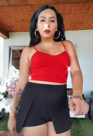 2. Amazing Karen Bustillos in Hot Red Crop Top