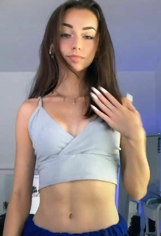 4. Beautiful Katelyn Elizabeth in Sexy Grey Crop Top