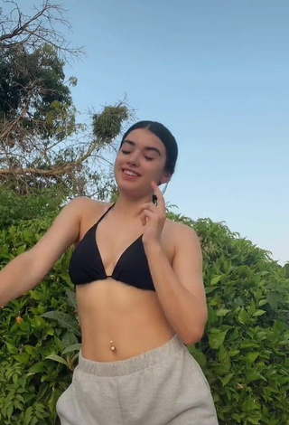 3. Seductive Kiara Brunett in Black Bikini Top