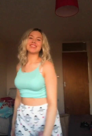 4. Sexy Liana in Light Green Crop Top