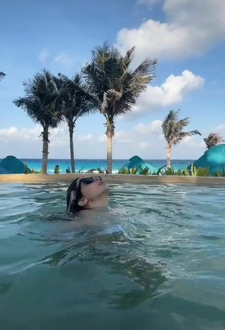 Sultry Lorena Fernández in White Bikini at the Swimming Pool