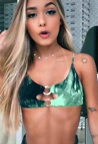 Cute Luane Guiné in Green Shorts