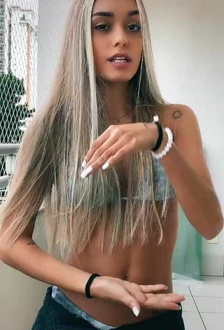 3. Beautiful Luane Guiné in Sexy Grey Bikini Top