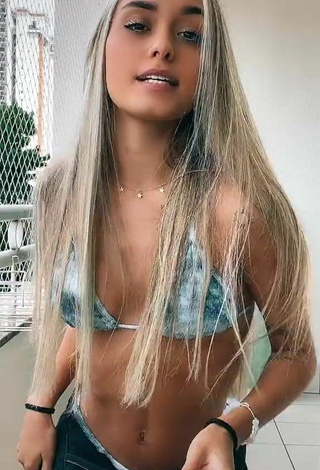 4. Beautiful Luane Guiné in Sexy Grey Bikini Top