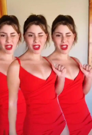 4. Sultry Mafe Bertero in Red Dress and Bouncing Boobs