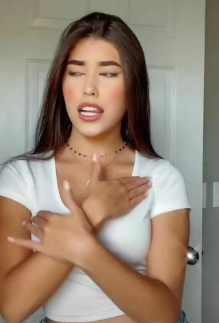 2. Hottest María Paulina in White Crop Top and Bouncing Boobs