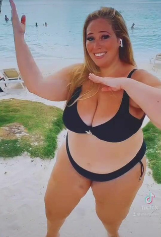 3. Luscious Mar Tarres in Black Bikini at the Beach and Bouncing Boobs